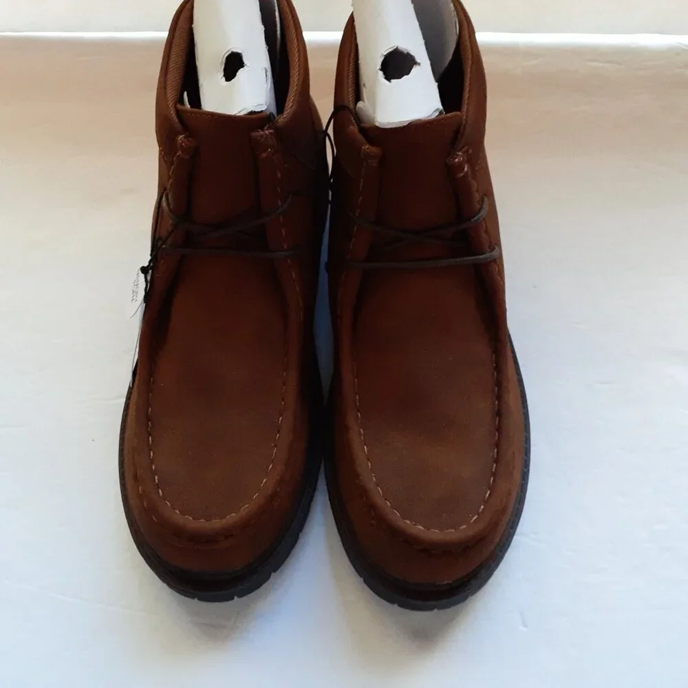 Sonoma Boys Boots Brown Faux Suede Mock Toe Size 6 New